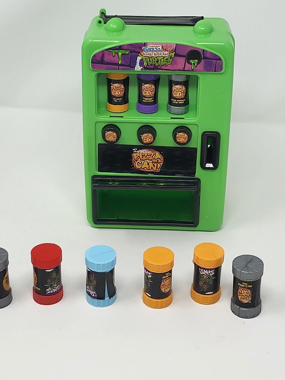 Nickelodeon Green Pizza in a Can Vending Machine Playset with Colorful Cans